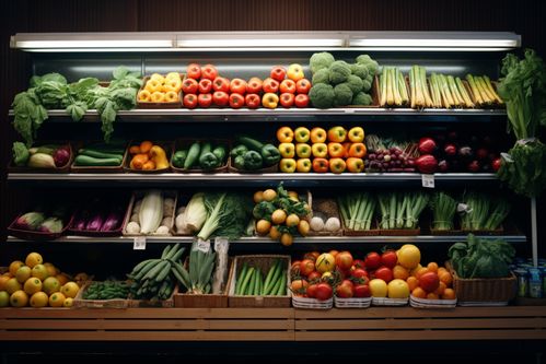農產品新鮮蔬菜貨架攝影圖與苗木高清視覺展示